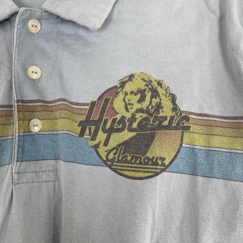 ヒステリックグラマー HYSTERIC GLAMOUR ポロシャツ 半袖 SUNSET HORIZON pt ヒスガール トップス ポロシャツ L 水色 / ライトブルー / メンズ USED 古着 中古 50167474
