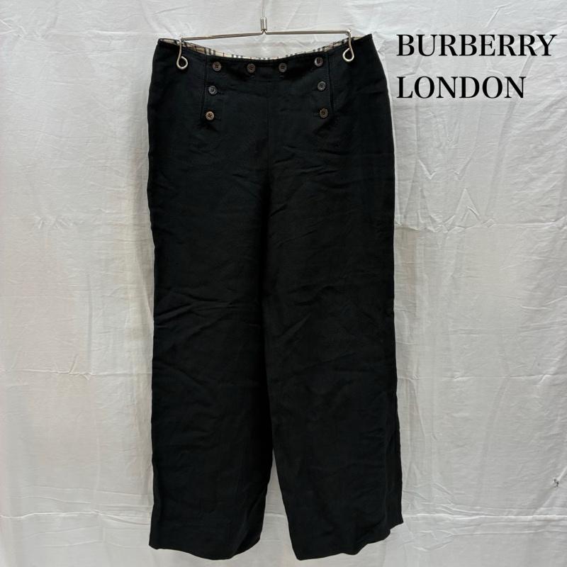 バーバリーロンドン Burberry London ボトムス ボトムス 裏ノバチェック 麻 リネン レーヨン セーラー ワイド パンツ 44 レディース USED 古着 中古 50167475