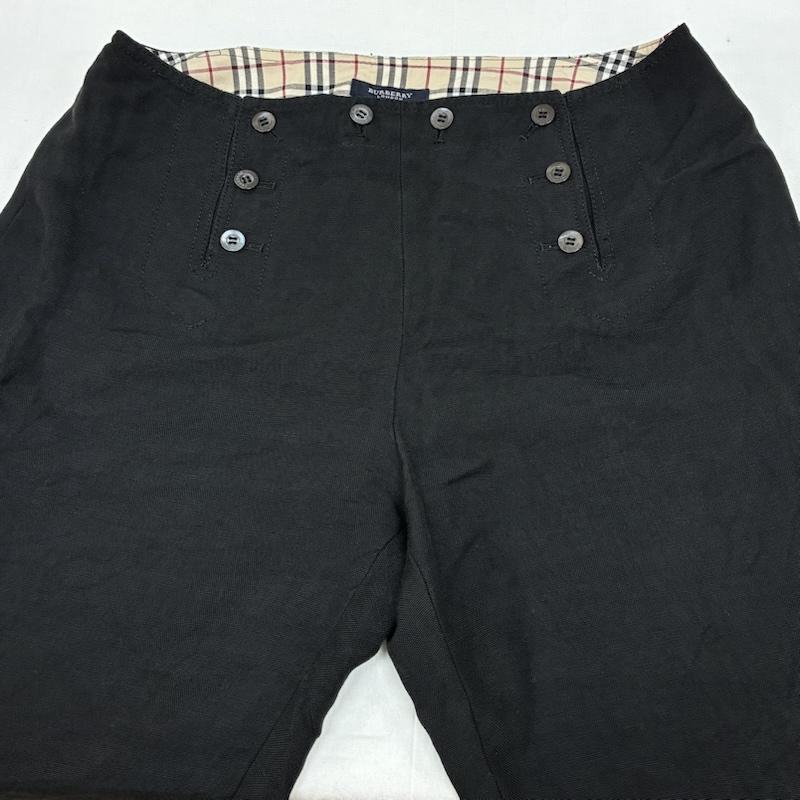 バーバリーロンドン Burberry London ボトムス ボトムス 裏ノバチェック 麻 リネン レーヨン セーラー ワイド パンツ 44 レディース USED 古着 中古 50167475