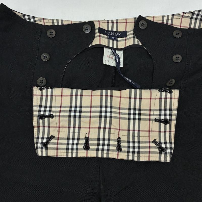 バーバリーロンドン Burberry London ボトムス ボトムス 裏ノバチェック 麻 リネン レーヨン セーラー ワイド パンツ 44 レディース USED 古着 中古 50167475