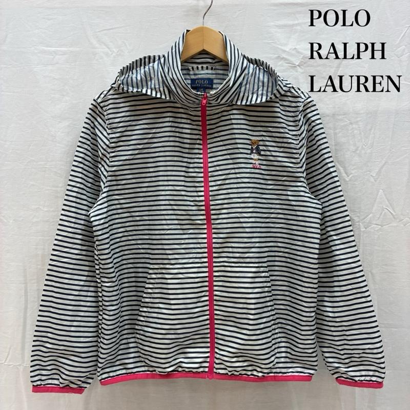 ポロラルフローレン POLO RALPH LAUREN ジャケット、上着 ジャンパー、ブルゾン 現行タグ ポロベア 刺繍 ボーダー 2WAY ナイロン ジャケット マウンテン パーカー L ガールズ USED 古着 中古 50167477