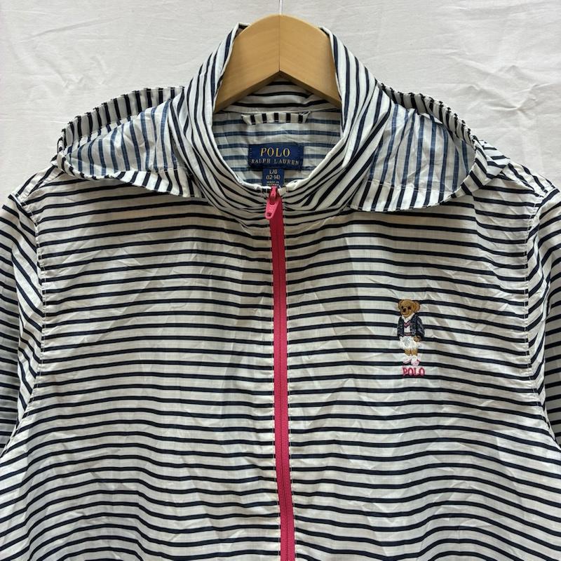 ポロラルフローレン POLO RALPH LAUREN ジャケット、上着 ジャンパー、ブルゾン 現行タグ ポロベア 刺繍 ボーダー 2WAY ナイロン ジャケット マウンテン パーカー L ガールズ USED 古着 中古 50167477