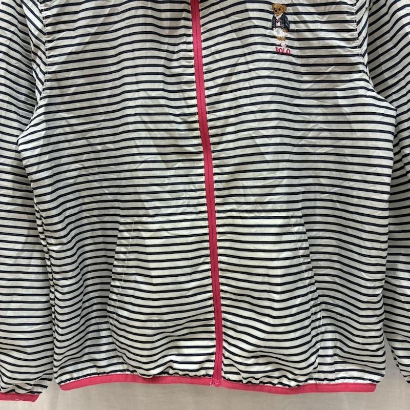 ポロラルフローレン POLO RALPH LAUREN ジャケット、上着 ジャンパー、ブルゾン 現行タグ ポロベア 刺繍 ボーダー 2WAY ナイロン ジャケット マウンテン パーカー L ガールズ USED 古着 中古 50167477