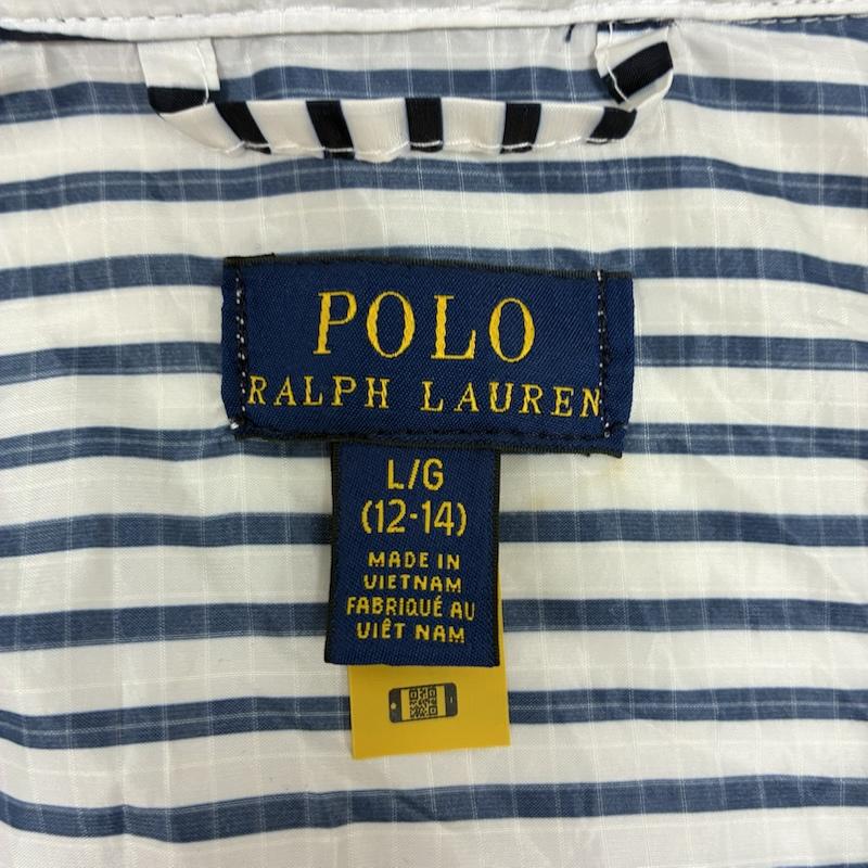 ポロラルフローレン POLO RALPH LAUREN ジャケット、上着 ジャンパー、ブルゾン 現行タグ ポロベア 刺繍 ボーダー 2WAY ナイロン ジャケット マウンテン パーカー L ガールズ USED 古着 中古 50167477
