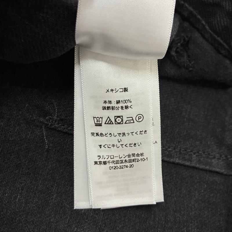 ポロラルフローレン POLO RALPH LAUREN パンツ デニム、ジーンズ カーブド テーパード ジーンズ ウォッシュ ダメージ 加工 ブラック デニム パンツ 28インチ レディース USED 古着 中古 50167479
