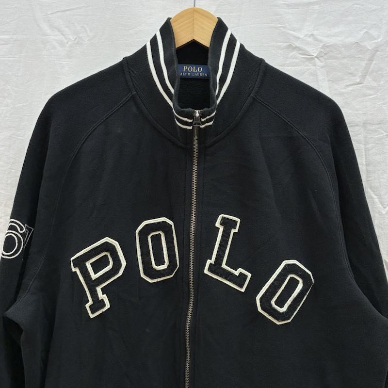 ポロラルフローレン POLO RALPH LAUREN ジャケット、上着 ジャンパー、ブルゾン アーチロゴ ワッペン ナンバリング ジップアップ ブルゾン スウェット生地 トラックジャケット L メンズ USED 古着 中古 50167480