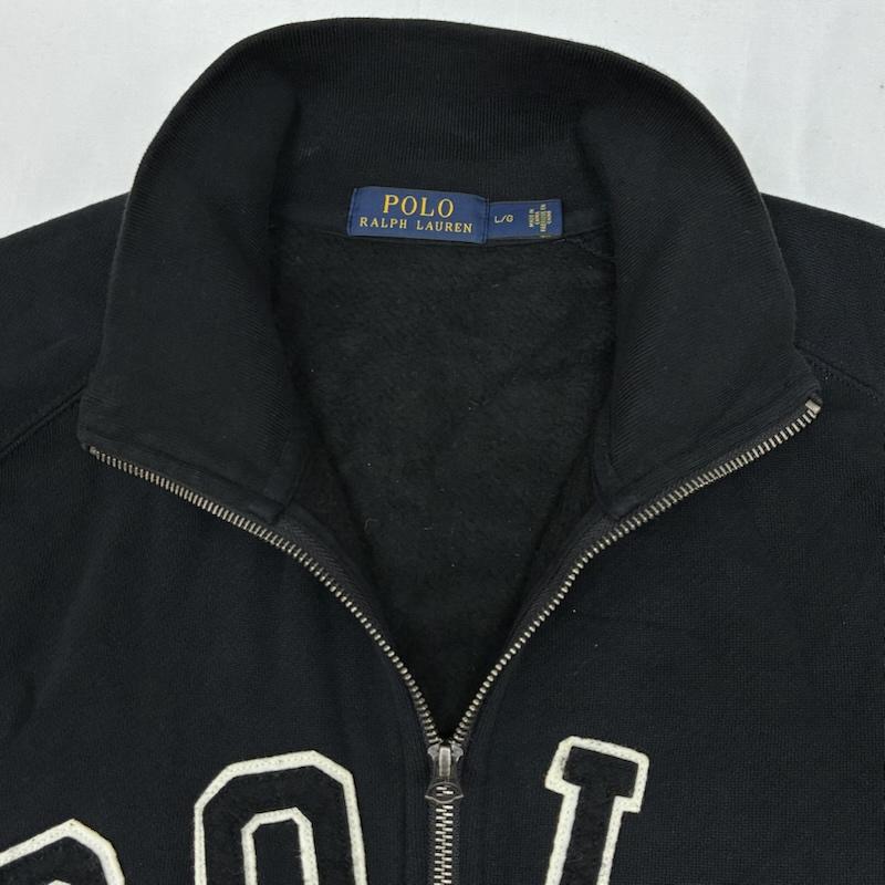 ポロラルフローレン POLO RALPH LAUREN ジャケット、上着 ジャンパー、ブルゾン アーチロゴ ワッペン ナンバリング ジップアップ ブルゾン スウェット生地 トラックジャケット L メンズ USED 古着 中古 50167480