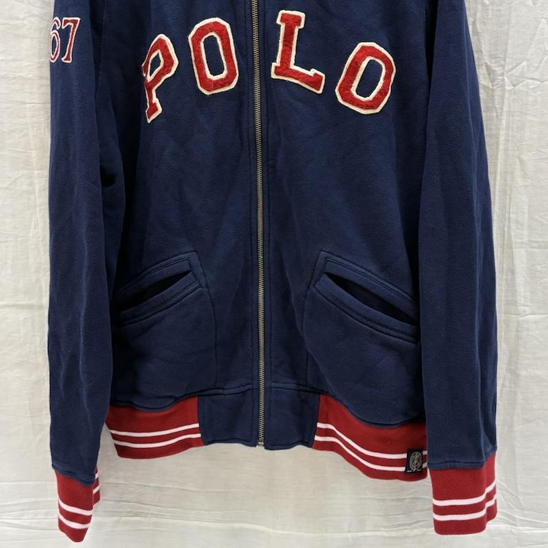 ポロラルフローレン POLO RALPH LAUREN ジャケット、上着 ジャンパー、ブルゾン アーチロゴ ワッペン ナンバリング ジップアップ ブルゾン スウェット生地 トラックジャケット XL メンズ USED 古着 中古 50167481