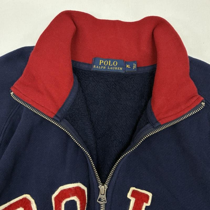 ポロラルフローレン POLO RALPH LAUREN ジャケット、上着 ジャンパー、ブルゾン アーチロゴ ワッペン ナンバリング ジップアップ ブルゾン スウェット生地 トラックジャケット XL メンズ USED 古着 中古 50167481