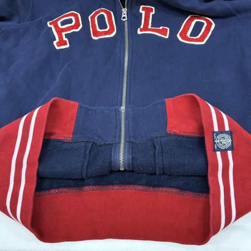 ポロラルフローレン POLO RALPH LAUREN ジャケット、上着 ジャンパー、ブルゾン アーチロゴ ワッペン ナンバリング ジップアップ ブルゾン スウェット生地 トラックジャケット XL メンズ USED 古着 中古 50167481