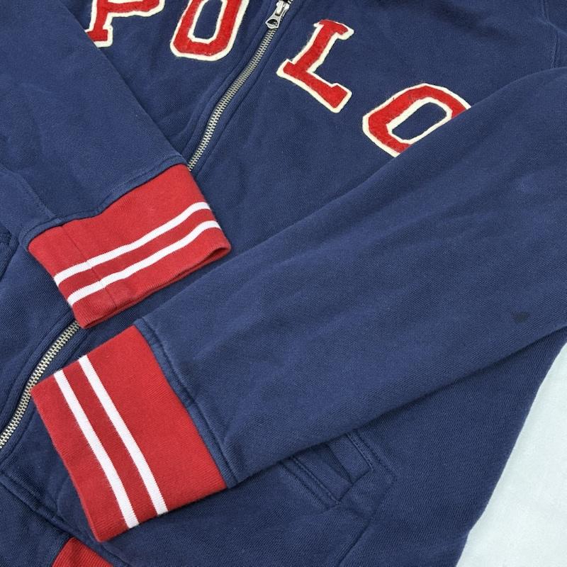 ポロラルフローレン POLO RALPH LAUREN ジャケット、上着 ジャンパー、ブルゾン アーチロゴ ワッペン ナンバリング ジップアップ ブルゾン スウェット生地 トラックジャケット XL メンズ USED 古着 中古 50167481