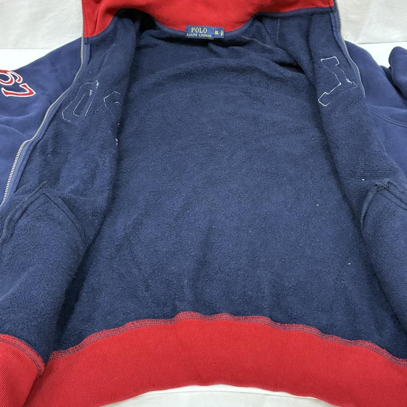 ポロラルフローレン POLO RALPH LAUREN ジャケット、上着 ジャンパー、ブルゾン アーチロゴ ワッペン ナンバリング ジップアップ ブルゾン スウェット生地 トラックジャケット XL メンズ USED 古着 中古 50167481