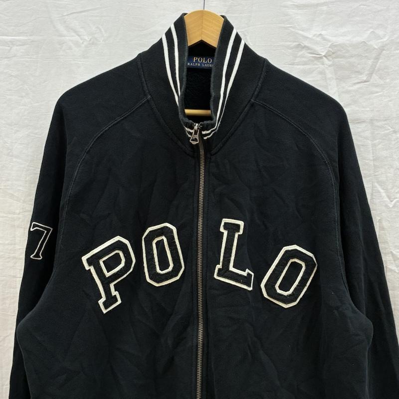 ポロラルフローレン POLO RALPH LAUREN ジャケット、上着 ジャンパー、ブルゾン アーチロゴ ワッペン ナンバリング ジップアップ ブルゾン スウェット生地 トラックジャケット L メンズ USED 古着 中古 50167482