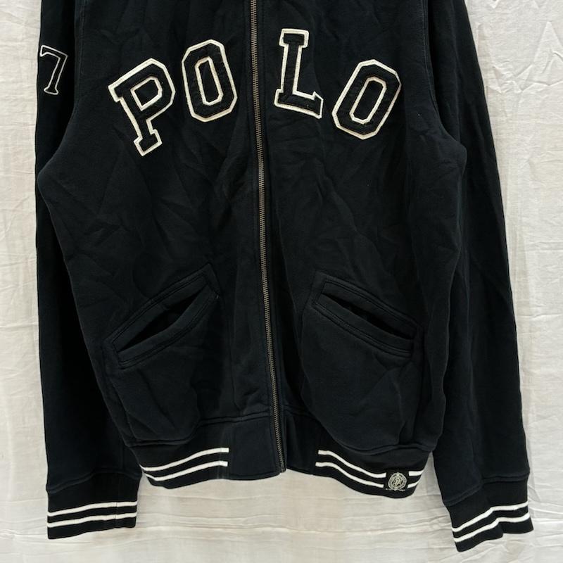 ポロラルフローレン POLO RALPH LAUREN ジャケット、上着 ジャンパー、ブルゾン アーチロゴ ワッペン ナンバリング ジップアップ ブルゾン スウェット生地 トラックジャケット L メンズ USED 古着 中古 50167482