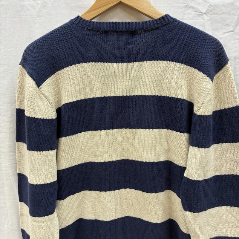 ポロバイラルフローレン Polo by RALPH LAUREN ニット、セーター 長袖 ポニー 刺繍 ボーダー コットン クルーネック ニット セーター S メンズ USED 古着 中古 50167483