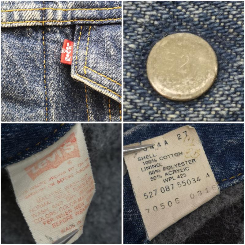 リーバイス Levi s ジャケット、上着 ジャンパー、ブルゾン 80s 70506-0316 527 デニム ジャケット ブランケット ビッグサイズ 48 48 インディゴ / インディゴ / Indigo メンズ USED 古着 中古 50167487