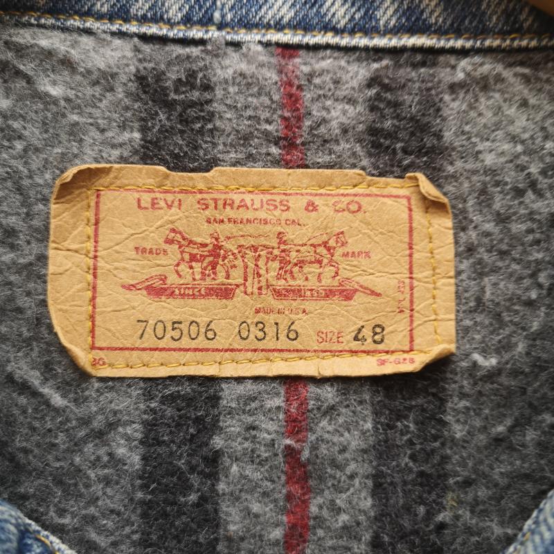 リーバイス Levi s ジャケット、上着 ジャンパー、ブルゾン 80s 70506-0316 527 デニム ジャケット ブランケット ビッグサイズ 48 48 インディゴ / インディゴ / Indigo メンズ USED 古着 中古 50167487
