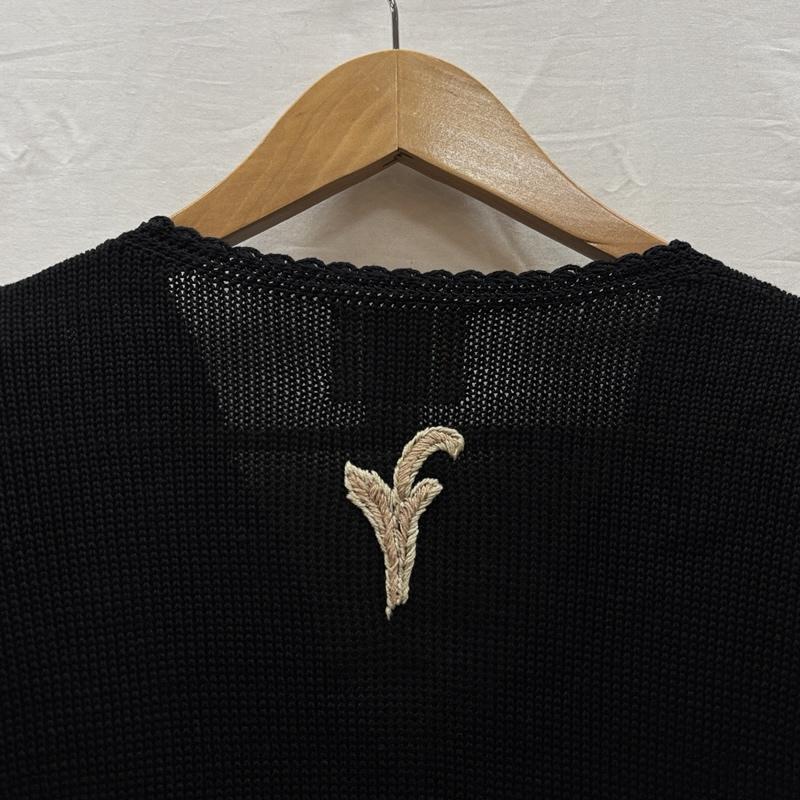 古着 USED カーディガン 半袖 ROYAL ALPACA ロイヤルアルパカ コットンレーヨン 刺繍 ニット カーディガン ペルー製 M 黒 / ブラック / black レディース USED 古着 中古 50167491