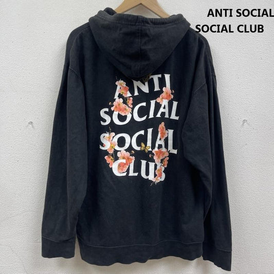 アンチソーシャルソーシャルクラブ ANTI SOCIAL SOCIAL CLUB パーカー 長袖 USA製 Kkoch Black Hoodie 桜 花 バックプリント パーカー トレーナー L 黒 / ブラック / black メンズ USED 古着 中古 50167495