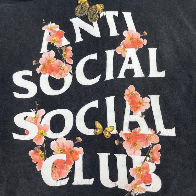 アンチソーシャルソーシャルクラブ ANTI SOCIAL SOCIAL CLUB パーカー 長袖 USA製 Kkoch Black Hoodie 桜 花 バックプリント パーカー トレーナー L 黒 / ブラック / black メンズ USED 古着 中古 50167495