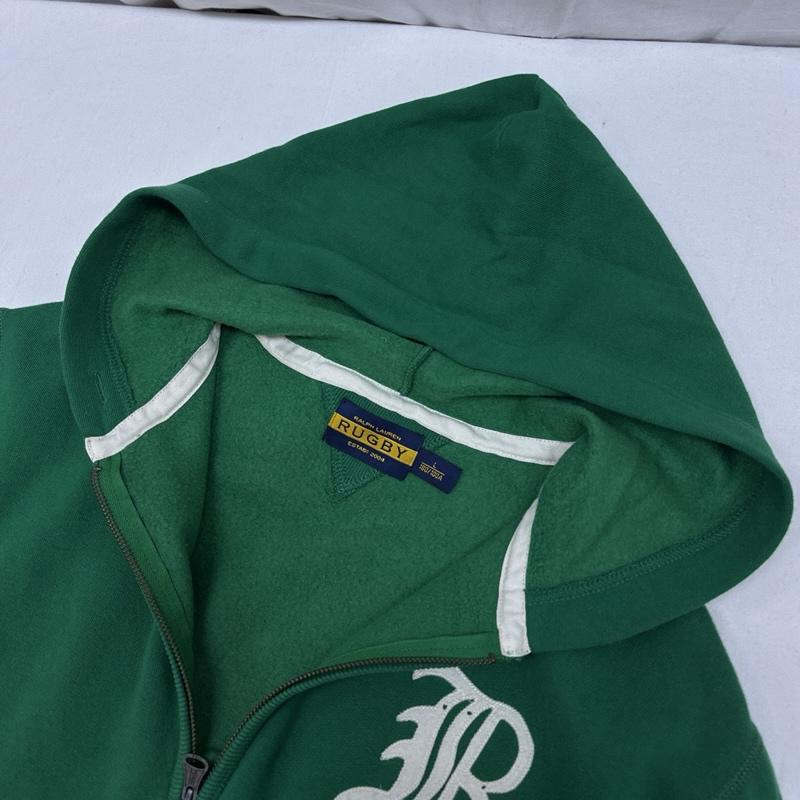 ラルフローレン ラグビー RALPH LAUREN RUGBY パーカー 長袖 Rロゴ ハーフジップ プルオーバー フーディ スウェット パーカー L 緑 / グリーン / green メンズ USED 古着 中古 50167499