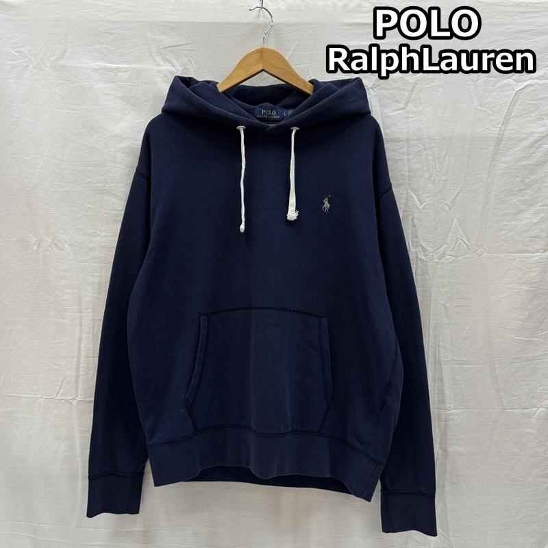 ポロラルフローレン POLO RALPH LAUREN パーカー 長袖 ポニー ロゴ プルオーバー フーディ スウェット パーカー L 紺 / ネイビー / navy メンズ USED 古着 中古 50167500