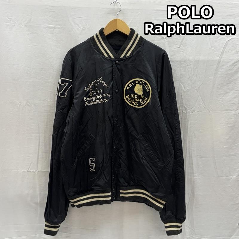 ポロラルフローレン POLO RALPH LAUREN ジャケット、上着 ジャンパー、ブルゾン NEW YORK BOXING CLUB リバーシブル スタジャン バーシティ ジャケット XL 黒 / ブラック / black メンズ USED 古着 中古 50167502