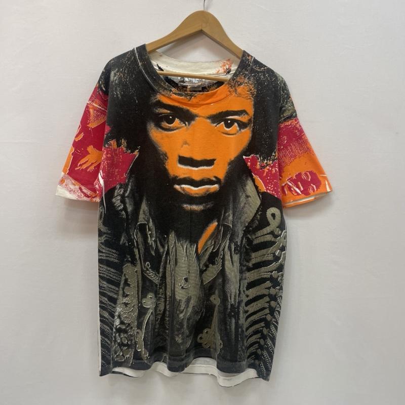 ヴィンテージ VINTAGE Tシャツ 半袖 90 s Jimi Hendrix ジミ ヘンドリックス モスキートヘッド 大判 総柄 プリント バンT XL 橙 / オレンジ / orange X 黒 / ブラック / black X 赤 / レッド / red メンズ USED 古着 中古 50167505