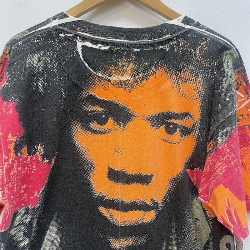 ヴィンテージ VINTAGE Tシャツ 半袖 90 s Jimi Hendrix ジミ ヘンドリックス モスキートヘッド 大判 総柄 プリント バンT XL 橙 / オレンジ / orange X 黒 / ブラック / black X 赤 / レッド / red メンズ USED 古着 中古 50167505
