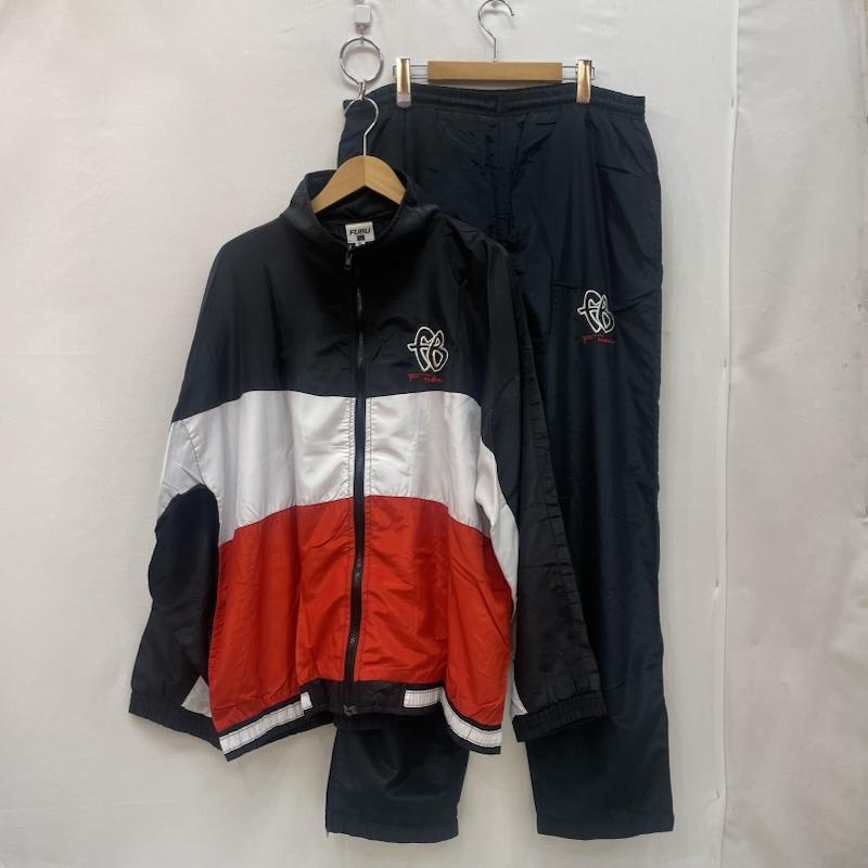 フブ FUBU ジャケット、上着 ジャンパー、ブルゾン セットアップ ジャージ フルジップ ワンポイント ロゴ ナイロン XL 黒 / ブラック / black X 白 / ホワイト / white X 赤 / レッド / red メンズ USED 古着 中古 50167506