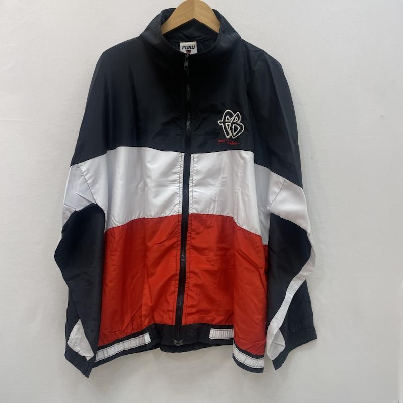 フブ FUBU ジャケット、上着 ジャンパー、ブルゾン セットアップ ジャージ フルジップ ワンポイント ロゴ ナイロン XL 黒 / ブラック / black X 白 / ホワイト / white X 赤 / レッド / red メンズ USED 古着 中古 50167506
