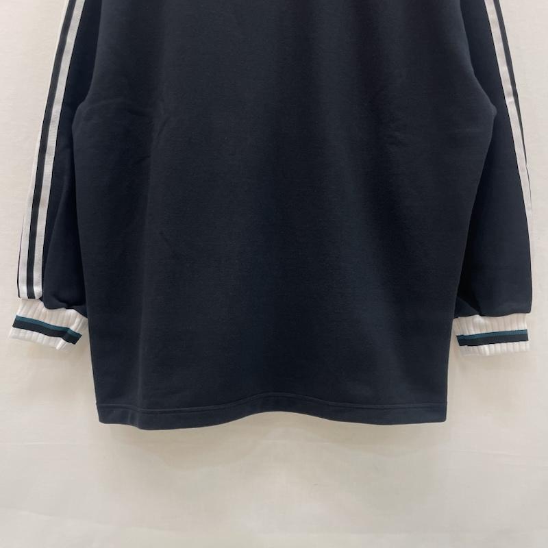アディダス adidas トレーナー 長袖 90s デサント製 ヴィンテージ Vネック ビッグ ロゴ スウェット 0 黒 / ブラック / black X 白 / ホワイト / white X 緑 / グリーン / green メンズ USED 古着 中古 50167509
