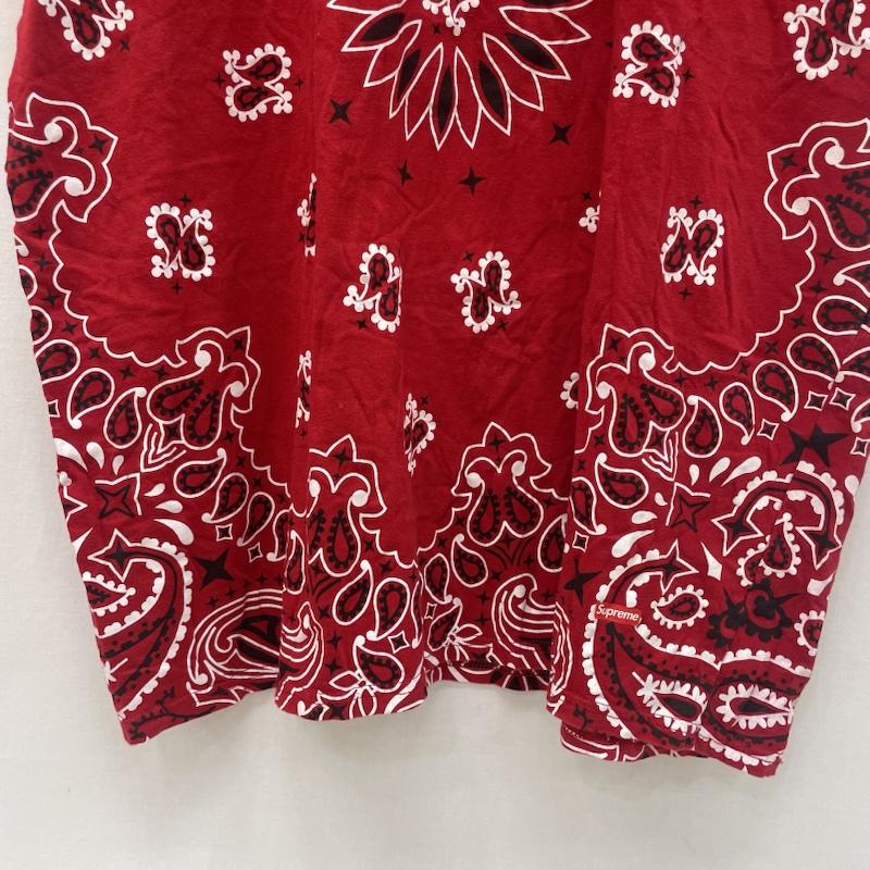 シュプリーム Supreme Tシャツ 半袖 FW22 シュプリーム x ヘインズ バンダナ ペイズリー タグレス Tシャツ 2L 赤 / レッド / red メンズ USED 古着 中古 50167511