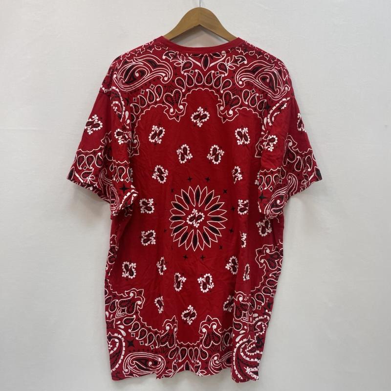 シュプリーム Supreme Tシャツ 半袖 FW22 シュプリーム x ヘインズ バンダナ ペイズリー タグレス Tシャツ 2L 赤 / レッド / red メンズ USED 古着 中古 50167511