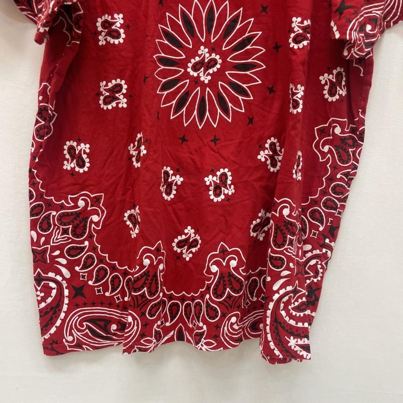 シュプリーム Supreme Tシャツ 半袖 FW22 シュプリーム x ヘインズ バンダナ ペイズリー タグレス Tシャツ 2L 赤 / レッド / red メンズ USED 古着 中古 50167511
