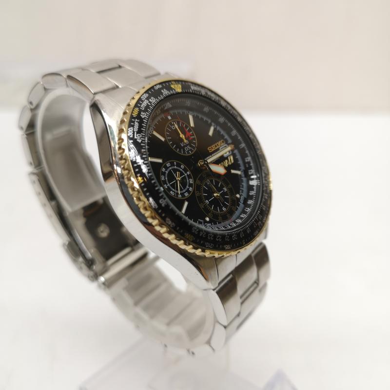 セイコー SEIKO 腕時計 アナログ（クォーツ式） フライトマスター SZER014 7T92-0CF0 ステンレス スチール ANA 腕時計 - 黒 / ブラック / black X 金 / ゴールド / gold color メンズ USED 古着 中古 50167512