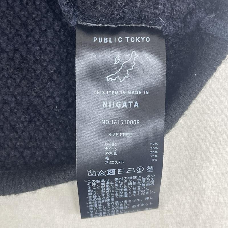 パブリックトウキョウ PUBLIC TOKYO ワンピース ロングスカート 日本製 エンブロイダリー ストライプ ワンピース ニット ロング ワンピース 161510008 FREE 紺 / ネイビー / navy レディース USED 古着 中古 50167523