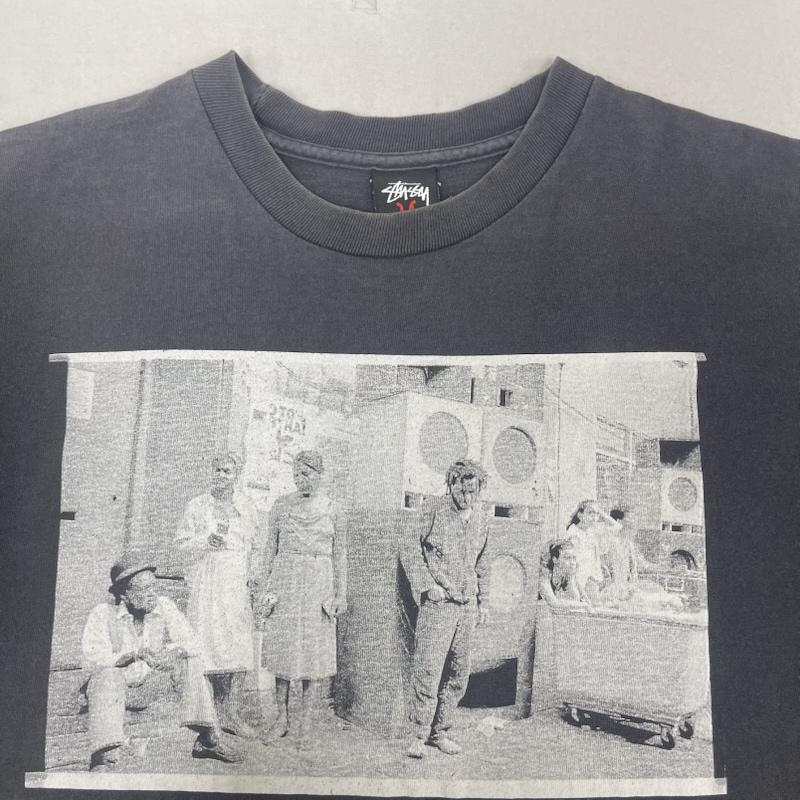ステューシー STUSSY Tシャツ 半袖 00s メキシコ製 Josh Cheuse コラボ フォトTシャツ カットソー M ダークグレー / ダークグレー / メンズ USED 古着 中古 50167528