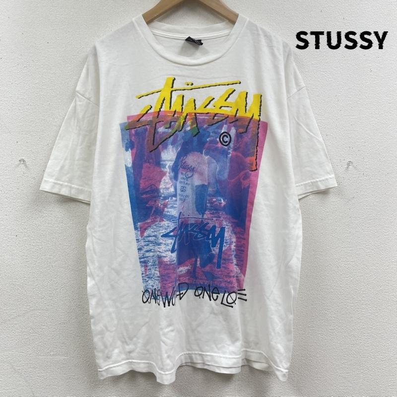 ステューシー STUSSY Tシャツ 半袖 00s メキシコ製 ONE WORLD ONE LOVE プリント Tシャツ カットソー XL 白 / ホワイト / white メンズ USED 古着 中古 50167532