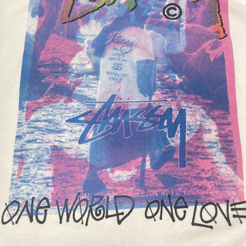 ステューシー STUSSY Tシャツ 半袖 00s メキシコ製 ONE WORLD ONE LOVE プリント Tシャツ カットソー XL 白 / ホワイト / white メンズ USED 古着 中古 50167532