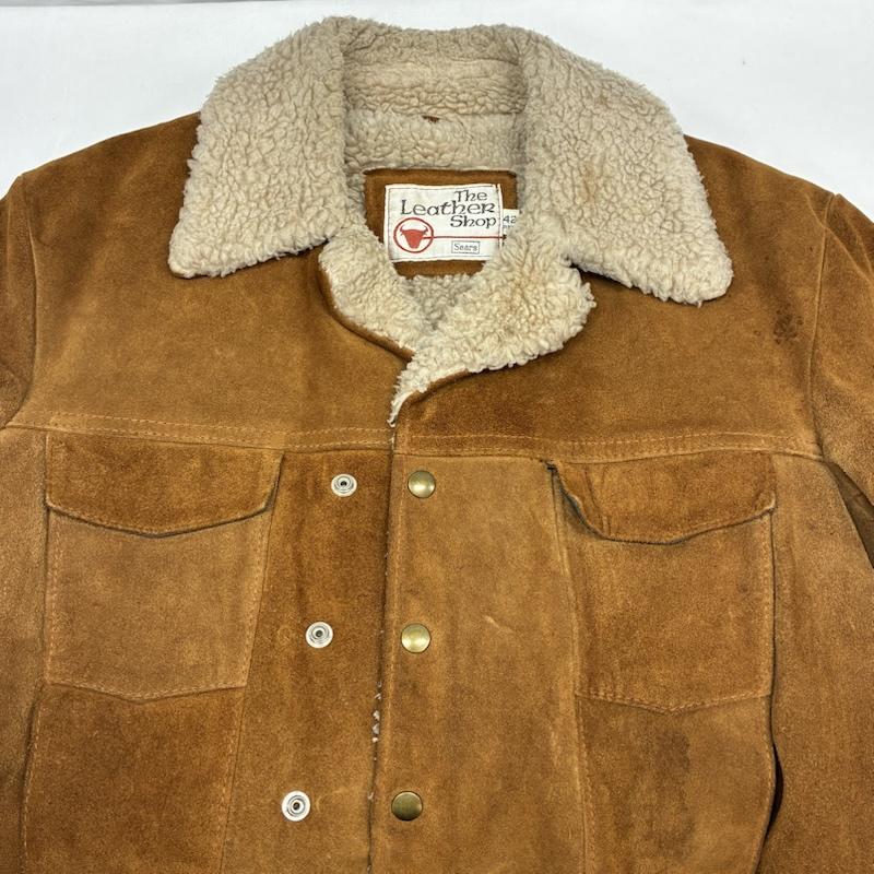 シアーズ SEARS ジャケット、上着 レザージャケット 70s The Leather Shop シェルパ ライニング スエード レザー ランチ ジャケット ヴィンテージ 42 メンズ USED 古着 中古 50167537