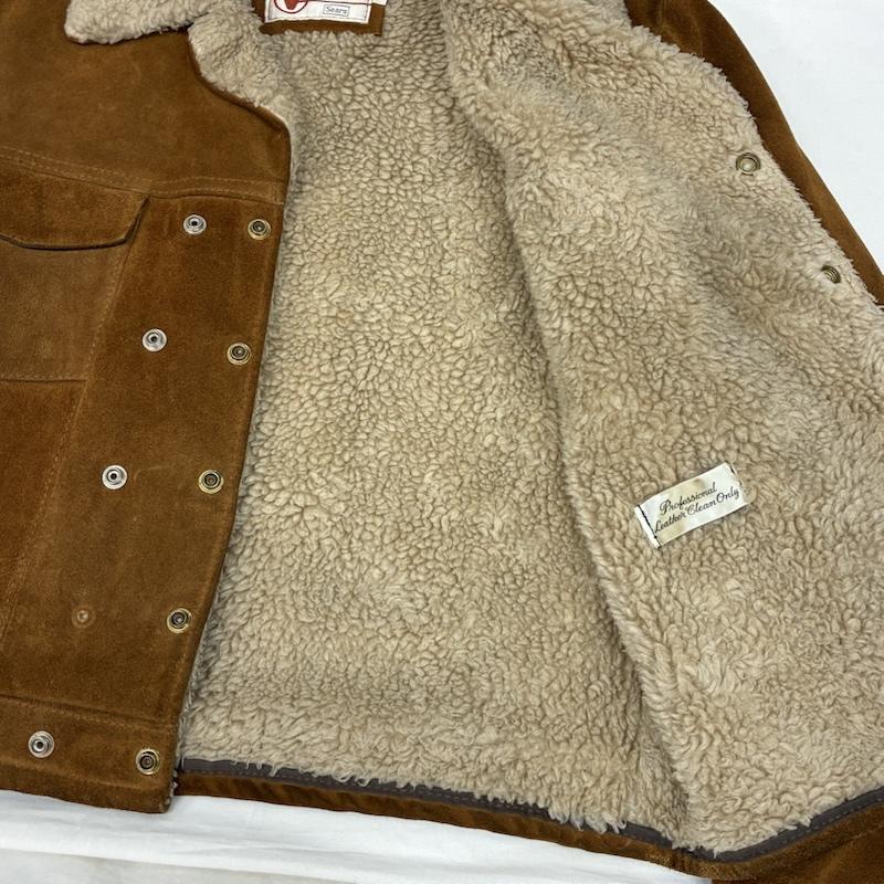 シアーズ SEARS ジャケット、上着 レザージャケット 70s The Leather Shop シェルパ ライニング スエード レザー ランチ ジャケット ヴィンテージ 42 メンズ USED 古着 中古 50167537