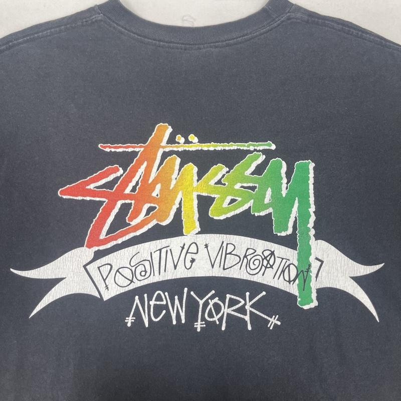 ステューシー STUSSY Tシャツ 半袖 90s 00s メキシコ製 New York King Sanchoman / Shadowman プリント Tシャツ L 黒 / ブラック / black メンズ USED 古着 中古 50167539