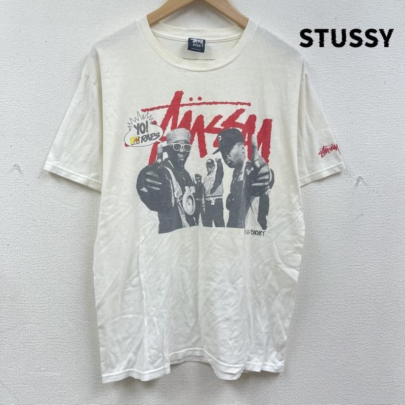 ステューシー STUSSY Tシャツ 半袖 メキシコ製 Yo! MTV Raps × PUBLIC ENEMY コラボ プリント Tシャツ M 白 / ホワイト / white メンズ USED 古着 中古 50167541
