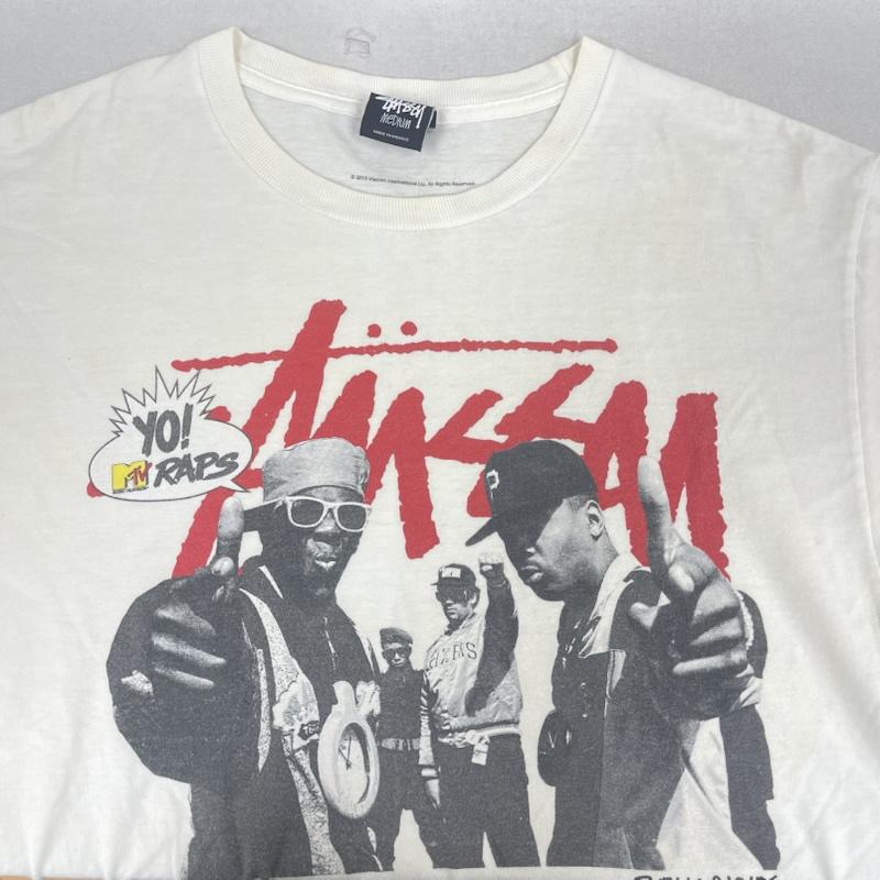ステューシー STUSSY Tシャツ 半袖 メキシコ製 Yo! MTV Raps × PUBLIC ENEMY コラボ プリント Tシャツ M 白 / ホワイト / white メンズ USED 古着 中古 50167541