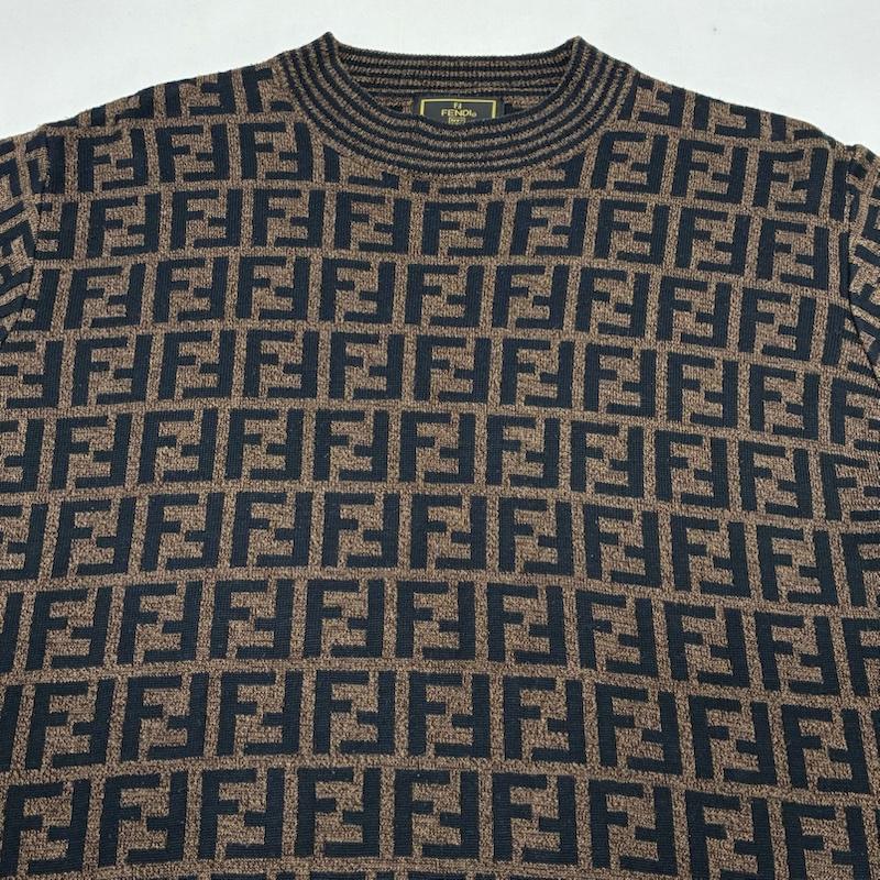 フェンディ FENDI ニット、セーター 長袖 more 90s イタリア製 FF ズッカ柄 アクリル ウール クルーネック ニット セーター ヴィンテージ アーカイブ - レディース USED 古着 中古 50167542