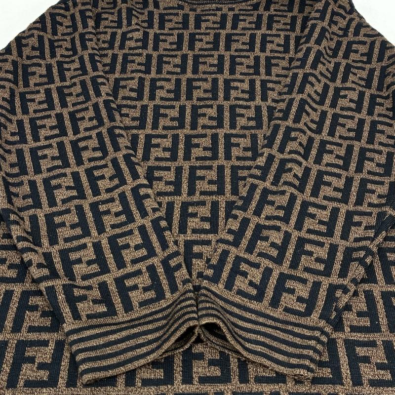 フェンディ FENDI ニット、セーター 長袖 more 90s イタリア製 FF ズッカ柄 アクリル ウール クルーネック ニット セーター ヴィンテージ アーカイブ - レディース USED 古着 中古 50167542