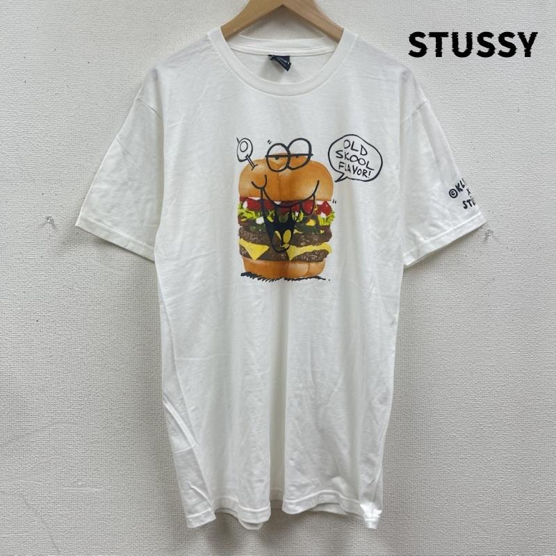 ステューシー STUSSY Tシャツ 半袖 KEVIN LYONS コラボ Burger T-Shirt プリント Tシャツ カットソー M 白 / ホワイト / white メンズ USED 古着 中古 50167545