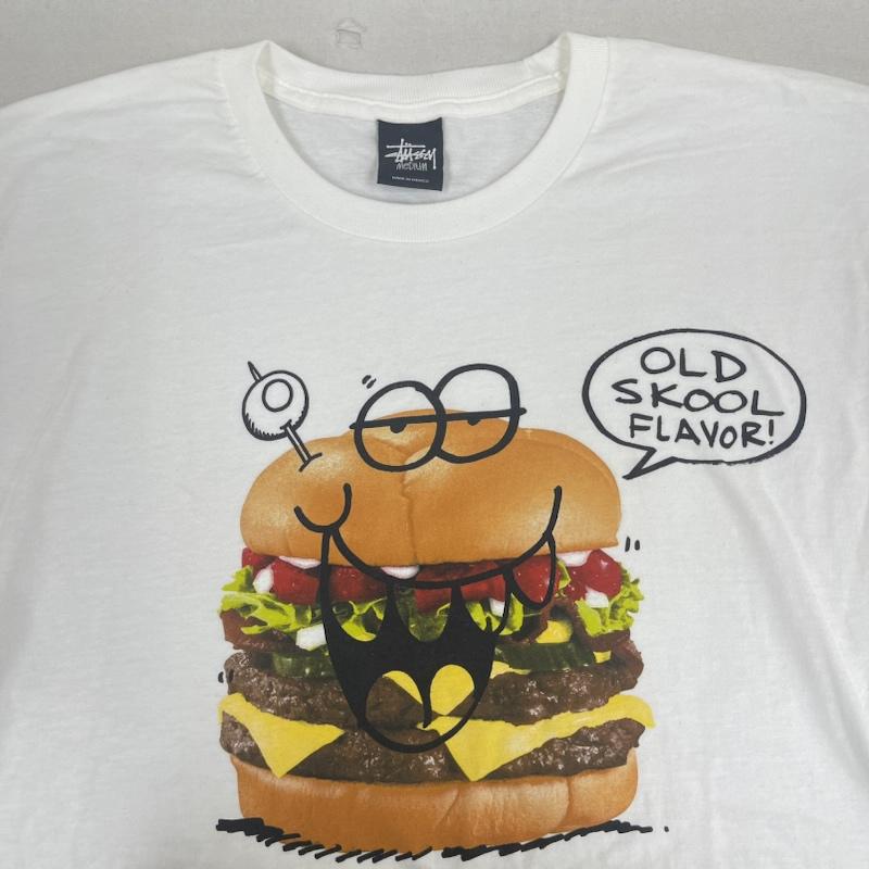 ステューシー STUSSY Tシャツ 半袖 KEVIN LYONS コラボ Burger T-Shirt プリント Tシャツ カットソー M 白 / ホワイト / white メンズ USED 古着 中古 50167545
