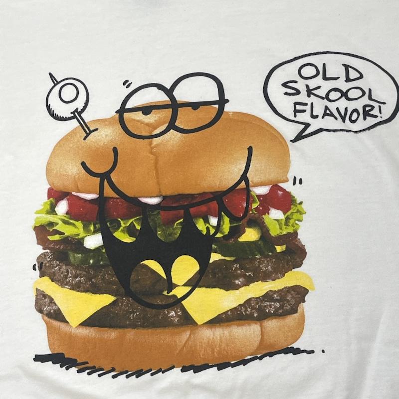 ステューシー STUSSY Tシャツ 半袖 KEVIN LYONS コラボ Burger T-Shirt プリント Tシャツ カットソー M 白 / ホワイト / white メンズ USED 古着 中古 50167545